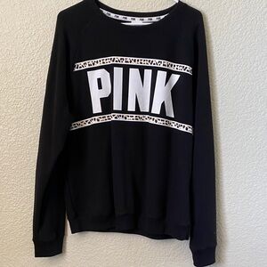PINK Victoria's Secret Black and White Crew Neck Sweater